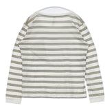 MHL. 595-169378 ボーダー コットン 長袖Ｔシャツ カットソー ロンＴ ホワイト グレー レディース エムエイチエル【中古】5-0816M∞