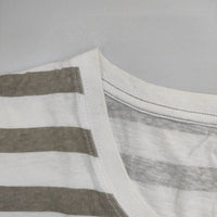 MHL. 595-169378 ボーダー コットン 長袖Ｔシャツ カットソー ロンＴ ホワイト グレー レディース エムエイチエル【中古】5-0816M∞
