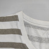MHL. 595-169378 ボーダー コットン 長袖Ｔシャツ カットソー ロンＴ ホワイト グレー レディース エムエイチエル【中古】5-0816M∞
