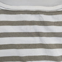 MHL. 595-169378 ボーダー コットン 長袖Ｔシャツ カットソー ロンＴ ホワイト グレー レディース エムエイチエル【中古】5-0816M∞