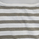 MHL. 595-169378 ボーダー コットン 長袖Ｔシャツ カットソー ロンＴ ホワイト グレー レディース エムエイチエル【中古】5-0816M∞