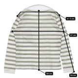 MHL. 595-169378 ボーダー コットン 長袖Ｔシャツ カットソー ロンＴ ホワイト グレー レディース エムエイチエル【中古】5-0816M∞