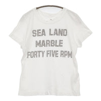 45R/45rpm ロゴ サイズ2 半袖Ｔシャツ カットソー ホワイト レディース フォーティーファイブアールピーエム【中古】5-0708S♪