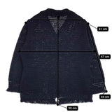 45R/45rpm インディゴバスケットハンドニットジャケット 定価79200円 ジャケット ネイビー レディース フォーティーファイブアールピーエム【中古】5-1204M∞