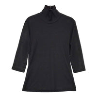 Yohji Yamamoto 98年製 FY-T99-058 七分袖 ハイネック コットン 日本製 サイズ3 カットソー ブラック レディース ヨウジヤマモト【中古】5-0812M△