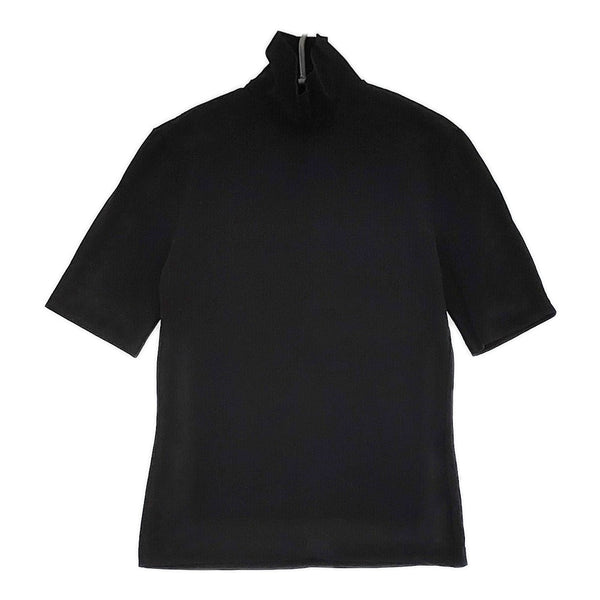 Yohji Yamamoto NA-T82-030 サイズ3 ハイネック 半袖Ｔシャツ カットソー ブラック レディース ヨウジヤマモト【中古】5-0708S♪