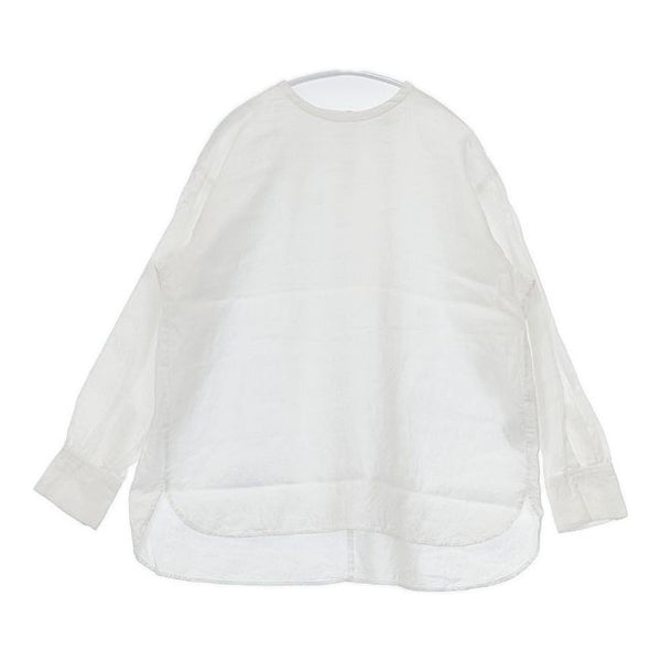 かぐれ リネンクルーネックプルオーバー 定価13200円 GA25-23M003 ブラウス シャツ ホワイト レディース かぐれ【中古】5-0816M∞