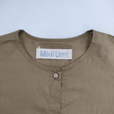 Midi-umi コットン シャツワンピ 長袖 ワンピース ベージュ レディース ミディウミ【中古】5-0816M∞