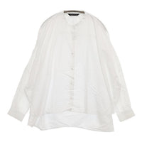 mizuiro-ind バックギャザーワイドシャツ コットン ブラウス シャツ ホワイト レディース ミズイロインド【中古】5-0922M∞