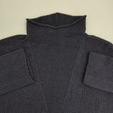 Plantation ハイネック フロントポケット付き ウール セーター ニット ネイビー レディース プランテーション【中古】5-1025T∞