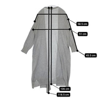 Plantation コットン 製品洗い ロング カーディガン グレー レディース プランテーション【中古】5-0816M∞
