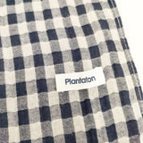 Plantation ギンガムチェック マフラー ストール ネイビー ホワイト レディース プランテーション【中古】5-0723G◎