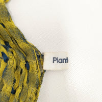 Plantation チェック マフラー ストール イエロー ネイビー レディース プランテーション【中古】5-0913G◎