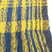 Plantation チェック マフラー ストール イエロー ネイビー レディース プランテーション【中古】5-0913G◎