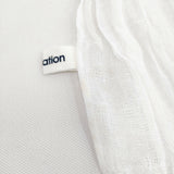 Plantation フリンジ ボーダー マフラー ストール ホワイト レディース プランテーション【中古】5-0809M◎