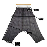 Plantation PL23FF283 リネンウールコットン ボーダー サルエルパンツ グレー レディース プランテーション【中古】5-1204G∞