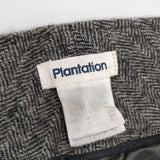 Plantation ヘリンボーン コットンウール パンツ グレー レディース プランテーション【中古】5-1025T∞