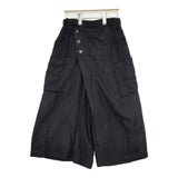 Plantation ラップ 製品洗い コットンウール ワイド パンツ ブラック レディース プランテーション【中古】5-1020T∞