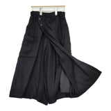 Plantation ラップ 製品洗い コットンウール ワイド パンツ ブラック レディース プランテーション【中古】5-1020T∞