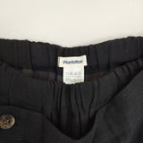 Plantation ラップ 製品洗い コットンウール ワイド パンツ ブラック レディース プランテーション【中古】5-1020T∞