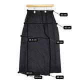 Plantation ラップ 製品洗い コットンウール ワイド パンツ ブラック レディース プランテーション【中古】5-1020T∞