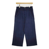 Plantation PL01FF104 コットン インディゴ染め 製品洗い サイズS パンツ ネイビー レディース プランテーション【中古】5-1204G∞