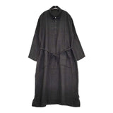 Plantation UCHINO マシュマロガーゼ ストライプ 定価41800円 PL33FH934 ベルト付き ワンピース チャコールグレー レディース プランテーション【中古】5-1204M∞