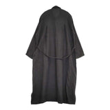 Plantation UCHINO マシュマロガーゼ ストライプ 定価41800円 PL33FH934 ベルト付き ワンピース チャコールグレー レディース プランテーション【中古】5-1204M∞