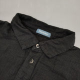 Plantation UCHINO マシュマロガーゼ ストライプ 定価41800円 PL33FH934 ベルト付き ワンピース チャコールグレー レディース プランテーション【中古】5-1204M∞