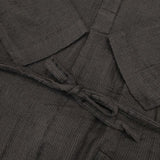 Plantation UCHINO マシュマロガーゼ ストライプ 定価41800円 PL33FH934 ベルト付き ワンピース チャコールグレー レディース プランテーション【中古】5-1204M∞