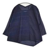 Plantation PL63FK213 Vネック ジャガード コットン プルオーバー 製品洗い ブラウス シャツ ネイビー レディース プランテーション【中古】5-1204M∞