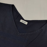 Plantation PL63FK213 Vネック ジャガード コットン プルオーバー 製品洗い ブラウス シャツ ネイビー レディース プランテーション【中古】5-1204M∞