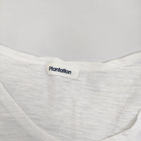 Plantation PL51JE270 サイズM アシンメトリー ノースリーブ カットソー ホワイト レディース プランテーション【中古】5-0622S♪