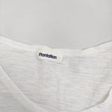 Plantation PL51JE270 サイズM アシンメトリー ノースリーブ カットソー ホワイト レディース プランテーション【中古】5-0622S♪