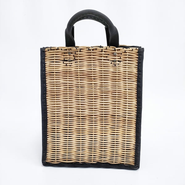 ebagos かご袋大 キャンバス 紅籐 2019SS カゴ袋 防水 かごバッグ ベージュ ブラック レディース エバゴス【中古】5-0707G◎