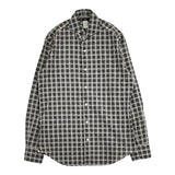 Finamore イタリア製 チェック 長袖シャツ カーキ グレー ホワイト メンズ フィナモレ【中古】5-1025M∞