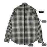 Finamore イタリア製 チェック 長袖シャツ カーキ グレー ホワイト メンズ フィナモレ【中古】5-1025M∞