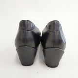 ecco sculpted 45 レザーブロックヒールパンプス EU38 24cm パンプス ブラック レディース エコー【中古】5-0904G◎