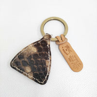 IL BISONTE スネークプリント キーリング 定価8250円 54252305750 キーリング 25SS ブラウン レディース イルビゾンテ【中古】5-0614G♪