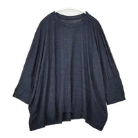 45R/45rpm 5057317 リネン天竺のビッグTシャツ（インディゴ）定価33000円 長袖Ｔシャツ カットソー ロンＴ ネイビー レディース フォーティーファイブアールピーエム【中古】5-0812M△