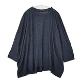 45R/45rpm 5057317 リネン天竺のビッグTシャツ（インディゴ）定価33000円 長袖Ｔシャツ カットソー ロンＴ ネイビー レディース フォーティーファイブアールピーエム【中古】5-0812M△
