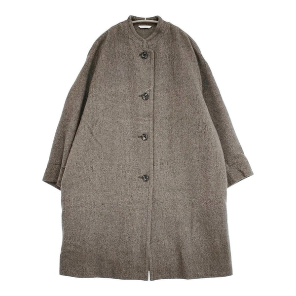 ARTS&SCIENCE 0213-L1102-3206 サイズ1 ウールアンゴラ スタンドカラー コート 21AW ベージュ ブラック レディース アーツ&サイエンス【中古】5-1103A♪