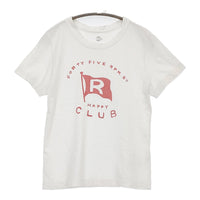 45R/45rpm HAPPY CLUB ロゴ サイズ3 半袖Ｔシャツ カットソー ホワイト レディース フォーティーファイブアールピーエム【中古】5-0708S♪