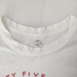 45R/45rpm HAPPY CLUB ロゴ サイズ3 半袖Ｔシャツ カットソー ホワイト レディース フォーティーファイブアールピーエム【中古】5-0708S♪