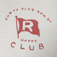 45R/45rpm HAPPY CLUB ロゴ サイズ3 半袖Ｔシャツ カットソー ホワイト レディース フォーティーファイブアールピーエム【中古】5-0708S♪