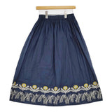 marble sud 新品 EMB zassou Skirt 雑草 刺繍 定価23100円 ギャザー ロングスカート 25SS ネイビー レディース マーブルシュッド【中古】5-0614M♪