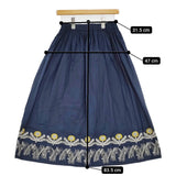 marble sud 新品 EMB zassou Skirt 雑草 刺繍 定価23100円 ギャザー ロングスカート 25SS ネイビー レディース マーブルシュッド【中古】5-0614M♪