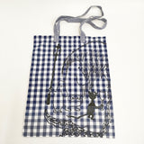 tao COMME des GARCONS ムーミン トーベヤンソン ギンガムプリントトートバッグ ネイビー ホワイト タオ コムデギャルソン【中古】5-0614G♪