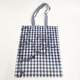 tao COMME des GARCONS ムーミン トーベヤンソン ギンガムプリントトートバッグ ネイビー ホワイト タオ コムデギャルソン【中古】5-0614G♪