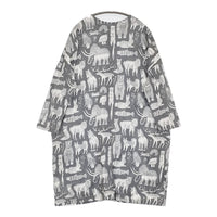marble sud Nagano Nature ナガノネイチャー アニマル 動物 ワンピース 24SS グレー ホワイト レディース マーブルシュッド【中古】5-0614M♪